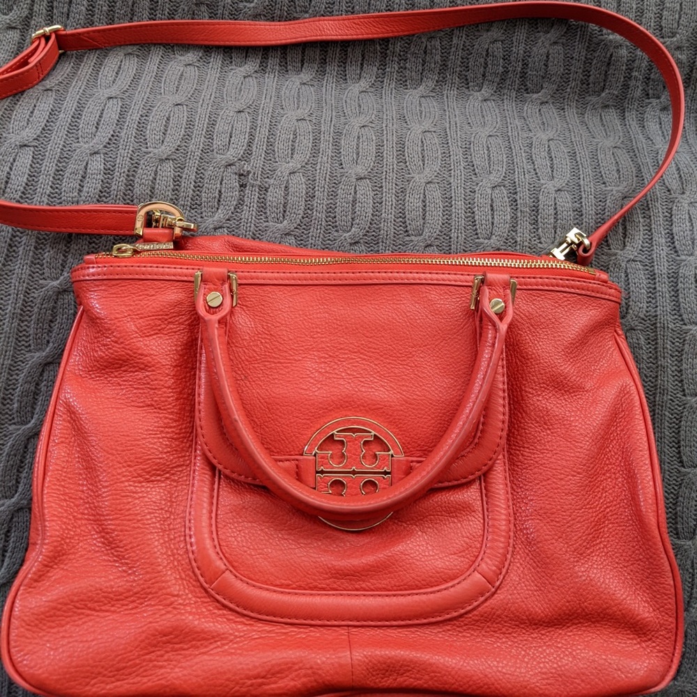 Tory Burch poppy red large cross body